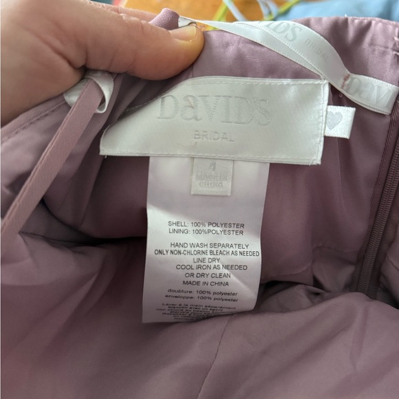 David’s Bridal Bridesmaid Gown - Mauve, Sz 4 - Picture 3 of 3
